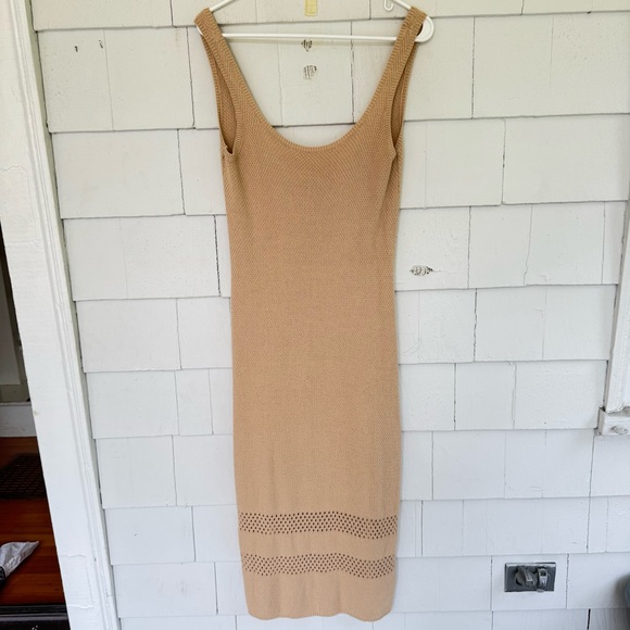 Seafolly Marina Knit Maxi Dress Coverup Tan size Small NWOT - Picture 5 of 11